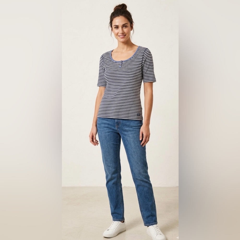 Ralph Lauren striped navy and white top Size L #preppy #striped